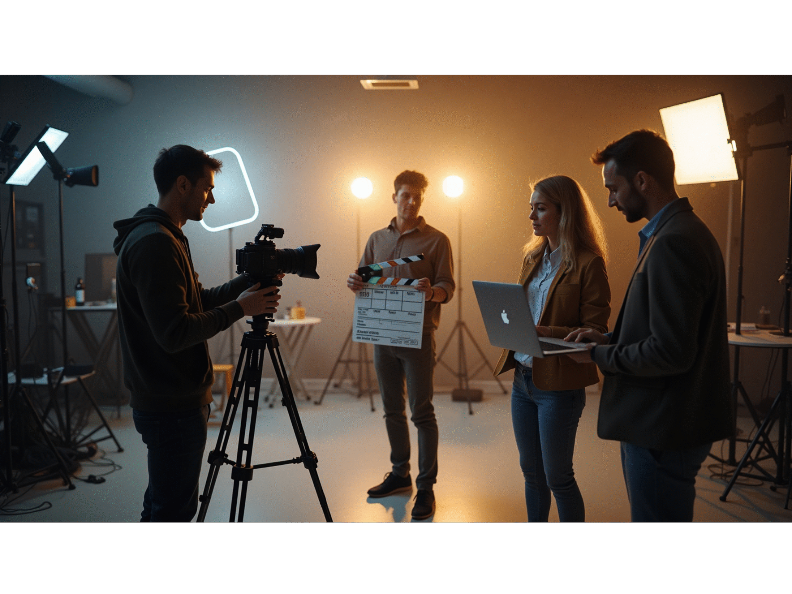Tanishq Imperia Indore team producing video content for digital marketing.